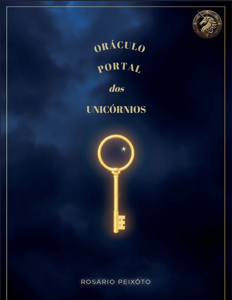 Capa do Oráculo Portal dos Unicórnios, com uma chave dourada